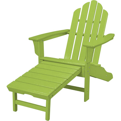 Hanover All-Weather Adirondack Chair w/ Attached Ottoman - Lime - GreenLivingSupply-Store