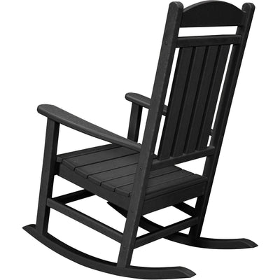 Hanover All-Weather Porch Rocker Set: 2 Porch Rockers and Side Table - Black - GreenLivingSupply-Store