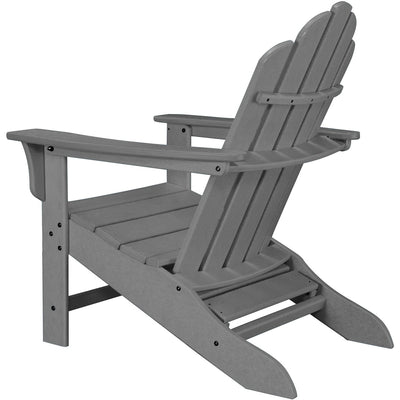 Hanover All-Weather Adirondack Chair w/ Attached Ottoman - Slate Gray - GreenLivingSupply-Store