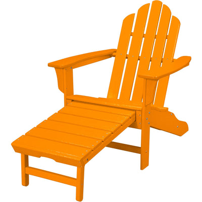 Hanover All-Weather Adirondack Chair w/ Attached Ottoman - Tangerine - GreenLivingSupply-Store