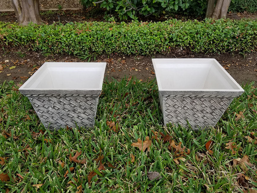 NEW FOR 2022 Square Sandstone Planters - Set of 2