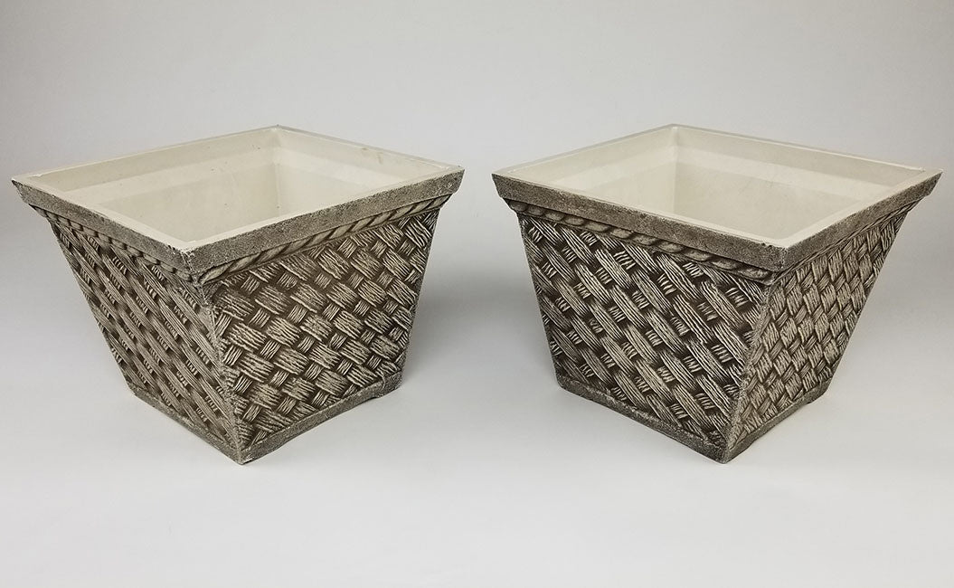 NEW FOR 2022 Square Sandstone Planters - Set of 2